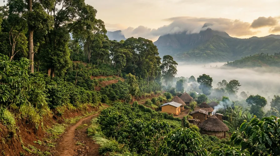 Widok na region Jimma, Etiopia