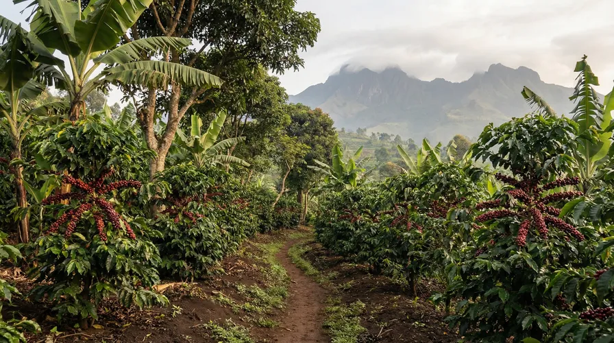 Widok na region Mount Elgon, Uganda